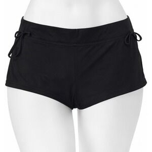 Arizona Swim Shorts Black Women's Large Boyshort Bikini Bottoms NWT